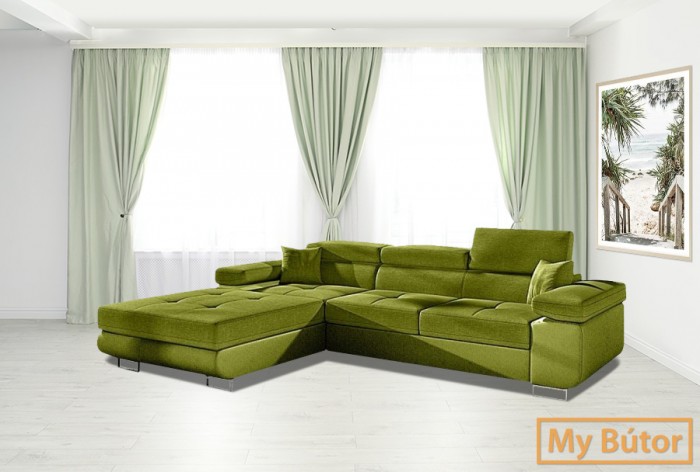 Anni modern sarokülő szövetből - Zöld kanapék