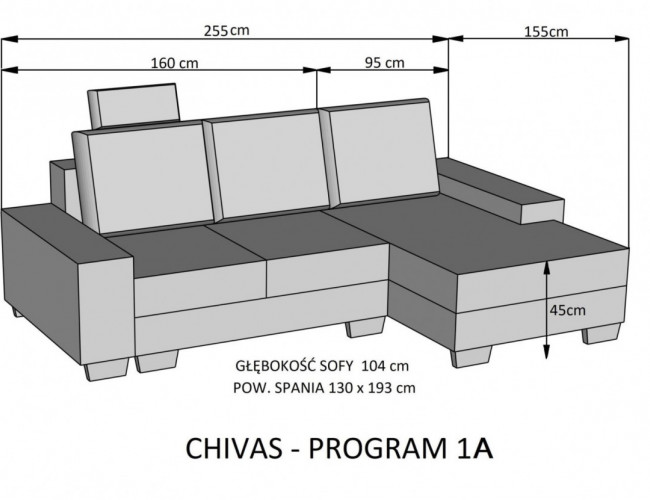 Chivas 1 sarokkanapé – B