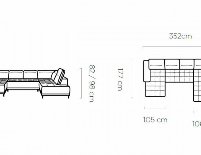 Verona XL U-form – W